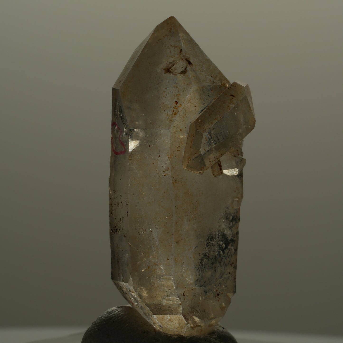Enhydro Phantom Rauchquarz Skelett Doppelender, 1x Blase Goboboseb, Namibia 49*21*15mm #14054