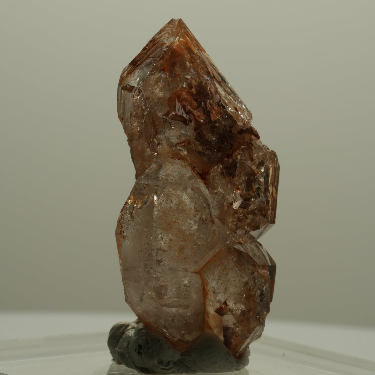 Skelett Phantom Rauchquarz Fenster Zepter Doppelender Spitze Goboboseb Namibia 44*21*16mm #14058