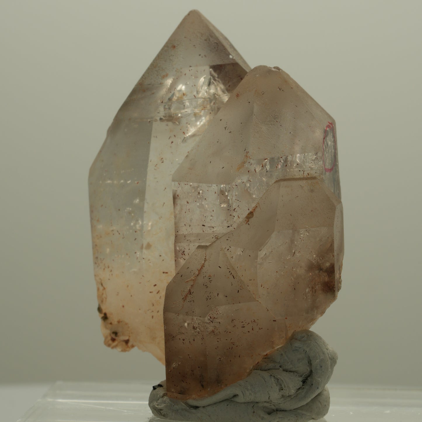 Enhydro Phantom Rauchquarz Skelett Spitzen, 1x Blase Goboboseb, Namibia 49*35*25mm #14059