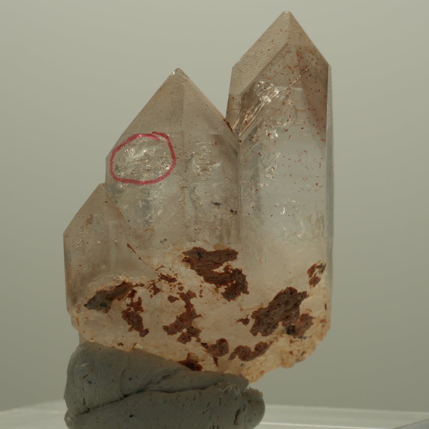 Enhydro Phantom Rauchquarz Skelett Spitzen, 1x Blase Goboboseb, Namibia 49*35*25mm #14059