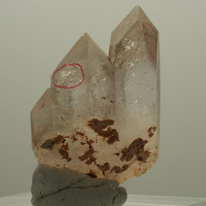 Enhydro Phantom Rauchquarz Skelett Spitzen, 1x Blase Goboboseb, Namibia 49*35*25mm #14059