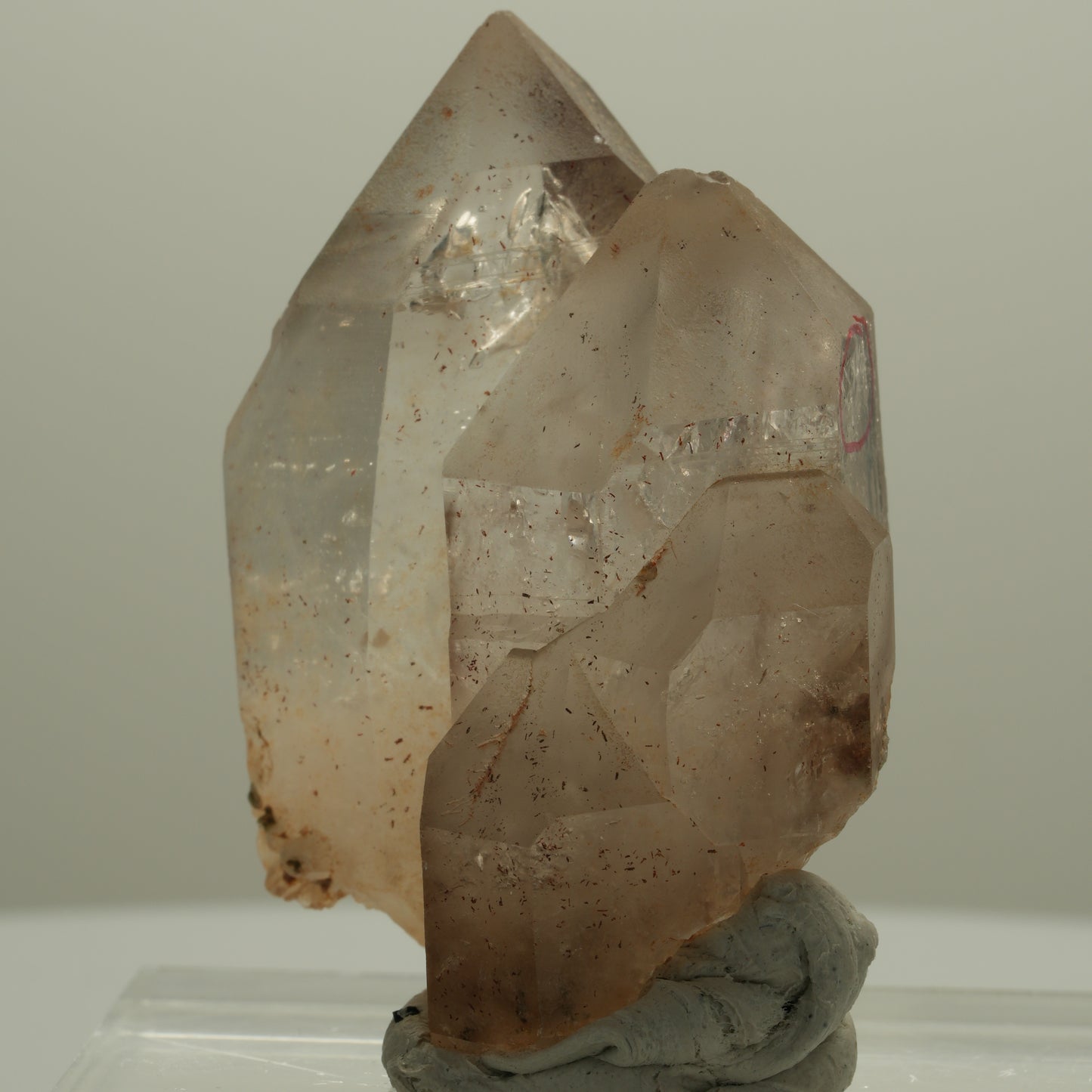 Enhydro Phantom Rauchquarz Skelett Spitzen, 1x Blase Goboboseb, Namibia 49*35*25mm #14059