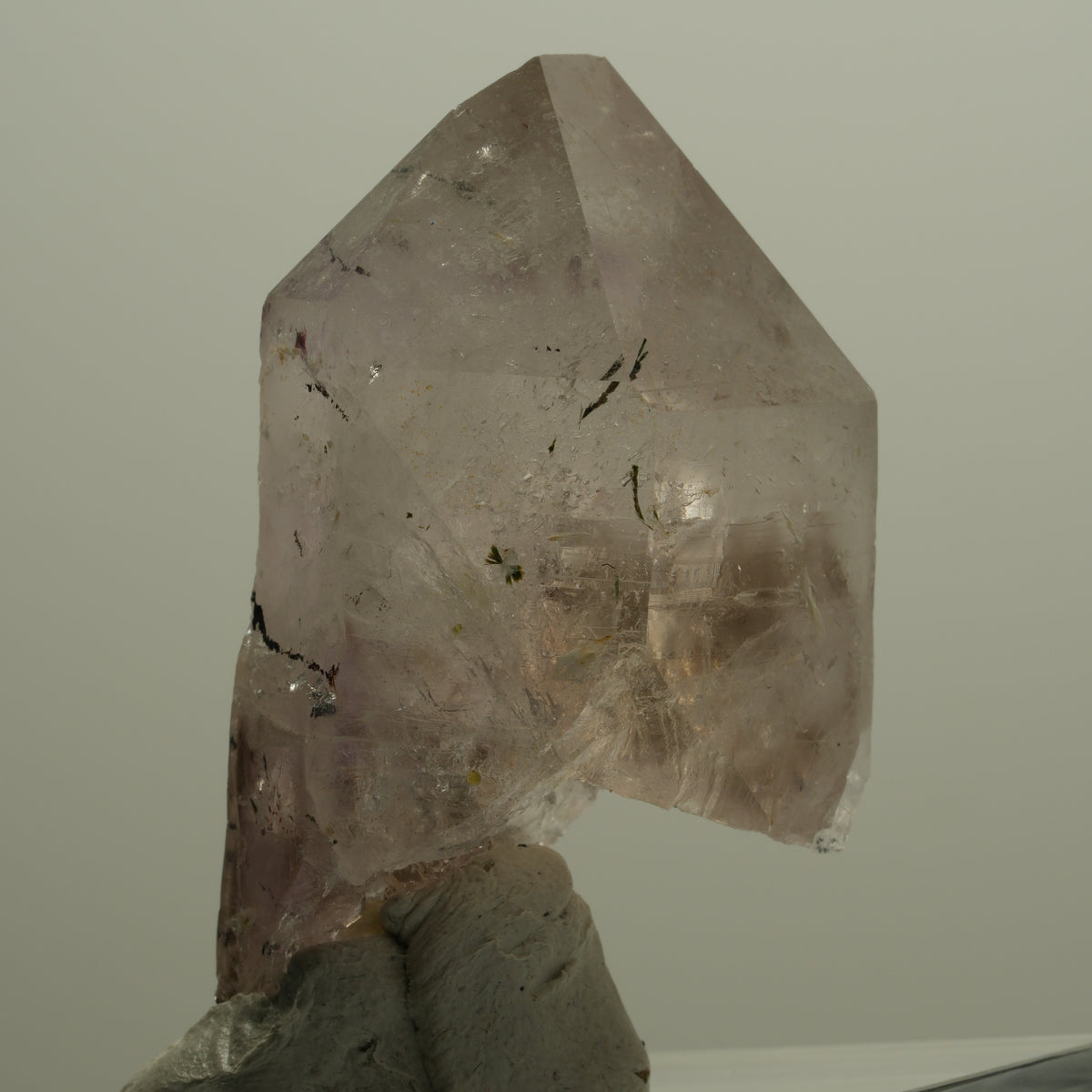 Harlekin Skelett Phantom Amethyst mit Analcim, Epidot Streep Mine, Namibia 53*34*23mm #14065