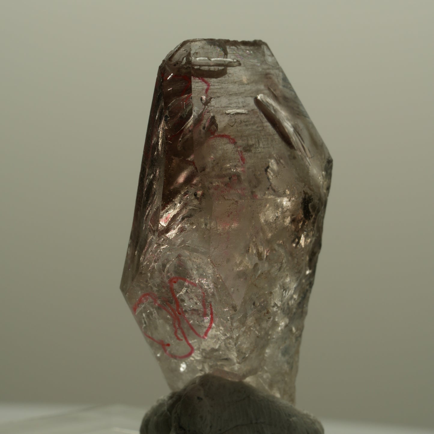 Enhydro Skelett Fenster Phantom Rauchquarz, 5x Blase Goboboseb, Namibia 42*24*12mm #14066
