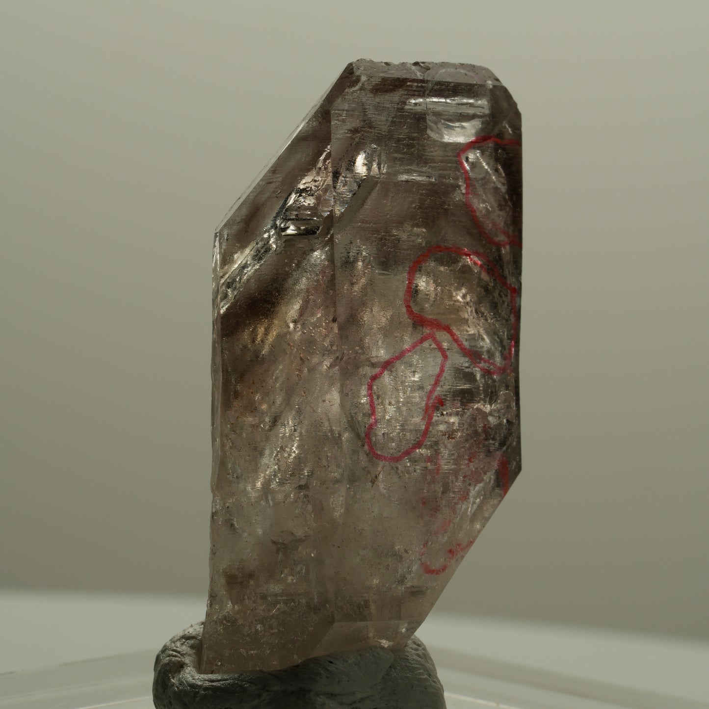 Enhydro Skelett Fenster Phantom Rauchquarz, 5x Blase Goboboseb, Namibia 42*24*12mm #14066