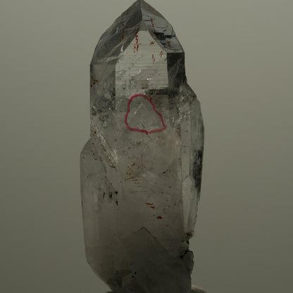 Enhydro Harlekin Lemurian Rauchquarz Spitze, 1x Blase Streep Mine, Namibia 60*20*15mm #14067