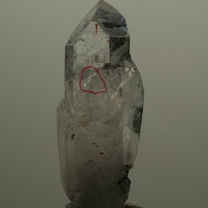 Enhydro Harlekin Lemurian Rauchquarz Spitze, 1x Blase Streep Mine, Namibia 60*20*15mm #14067