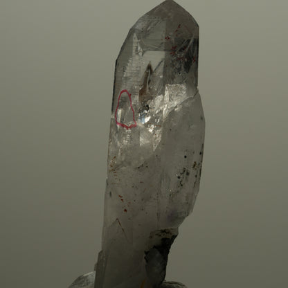 Enhydro Harlekin Lemurian Rauchquarz Spitze, 1x Blase Streep Mine, Namibia 60*20*15mm #14067