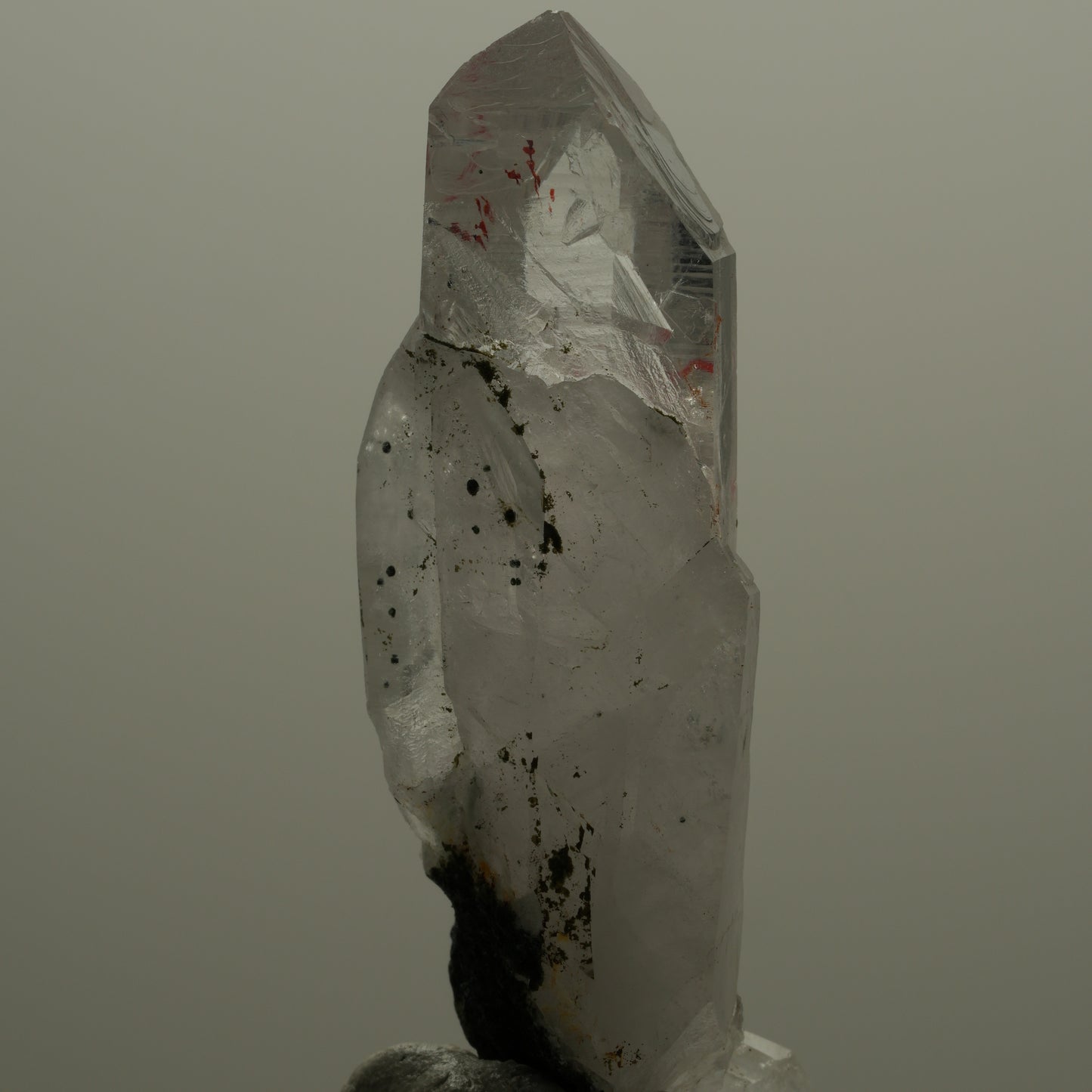 Enhydro Harlekin Lemurian Rauchquarz Spitze, 1x Blase Streep Mine, Namibia 60*20*15mm #14067