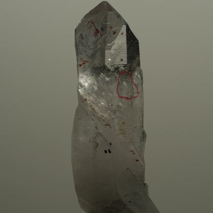 Enhydro Harlekin Lemurian Rauchquarz Spitze, 1x Blase Streep Mine, Namibia 60*20*15mm #14067