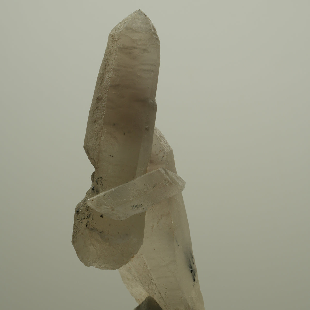 Skelett Rauchquarz Kristall Spitze mit Schörl Turmalin Erongo, Namibia 73*41*20mm #14069