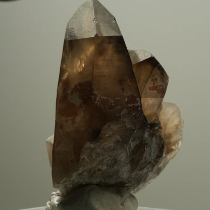 Skelett Rauchquarz Kristall Spitze mit Hyalit Opal Erongo, Namibia 62*64*28mm #14075