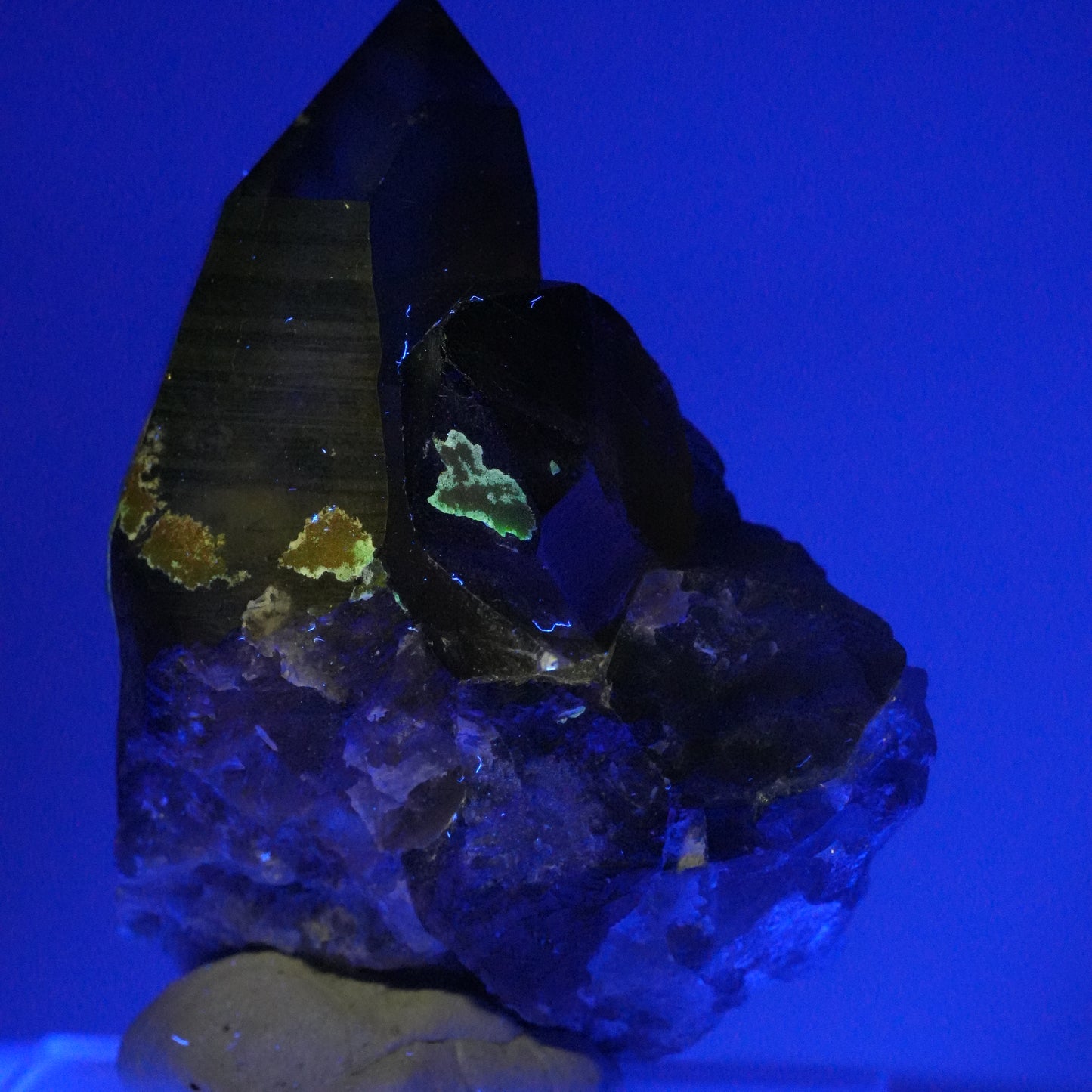 Skelett Rauchquarz Kristall Spitze mit Hyalit Opal Erongo, Namibia 62*64*28mm #14075