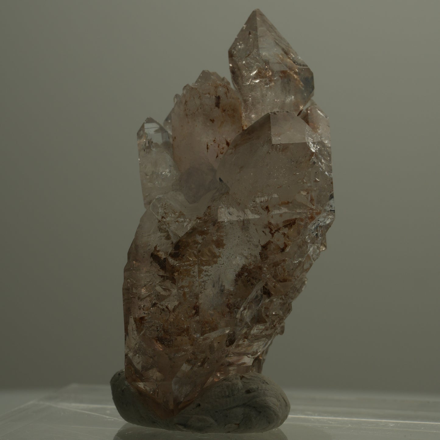 Skelett Phantom Rauchquarz Fenster Zepter Doppelender Goboboseb, Namibia 46*23*22mm #14084