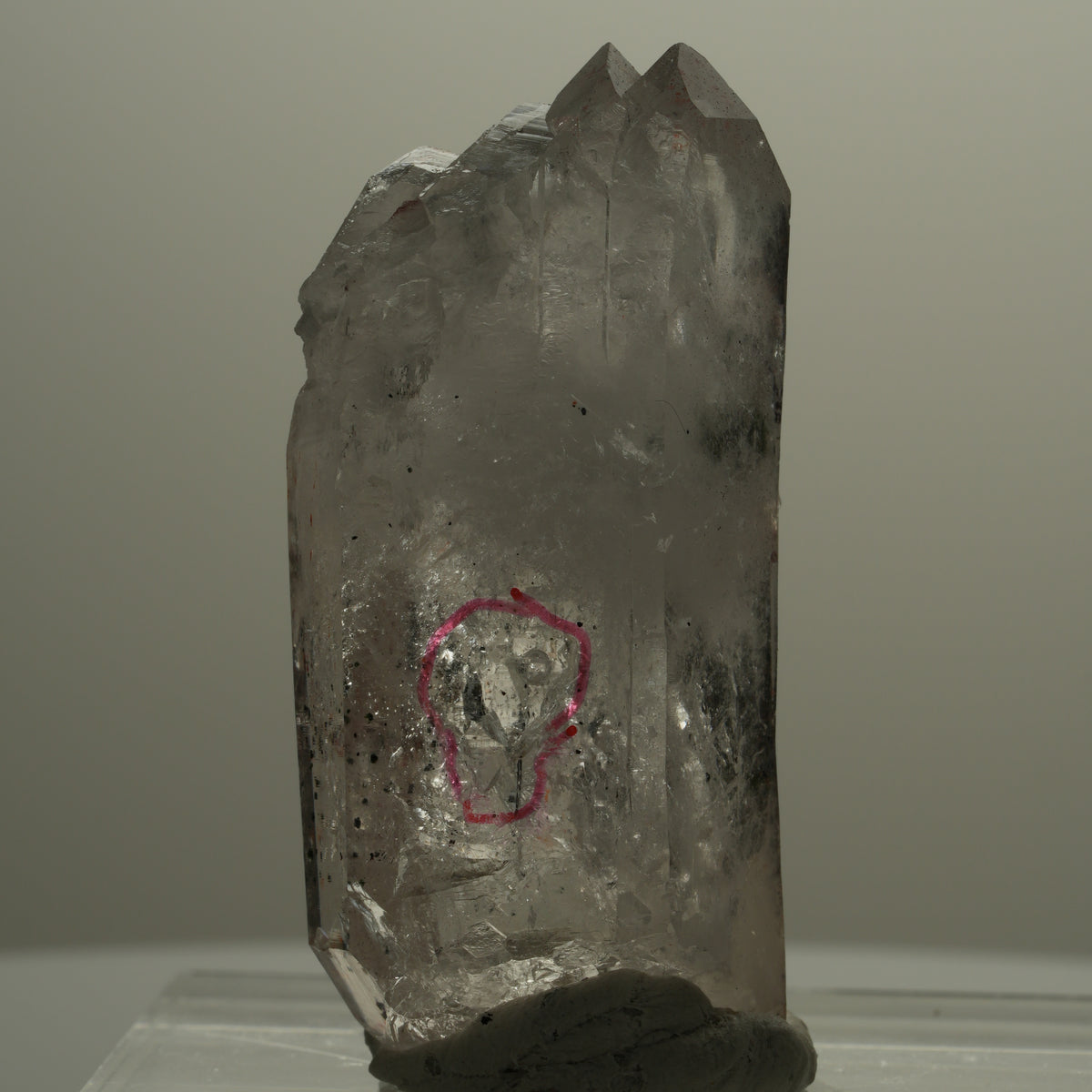 Enhydro Hämatit Rauchquarz Skelett Spitzen, 1x Blase Streep Mine, Namibia 49*22*20mm #14086