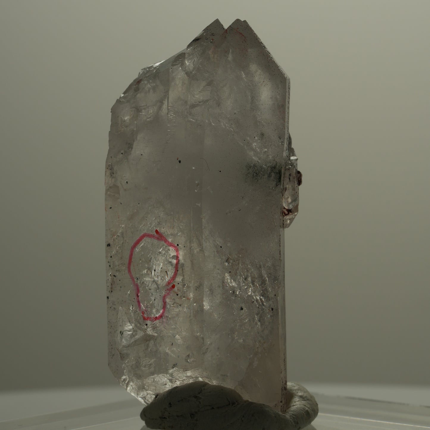 Enhydro Hämatit Rauchquarz Skelett Spitzen, 1x Blase Streep Mine, Namibia 49*22*20mm #14086
