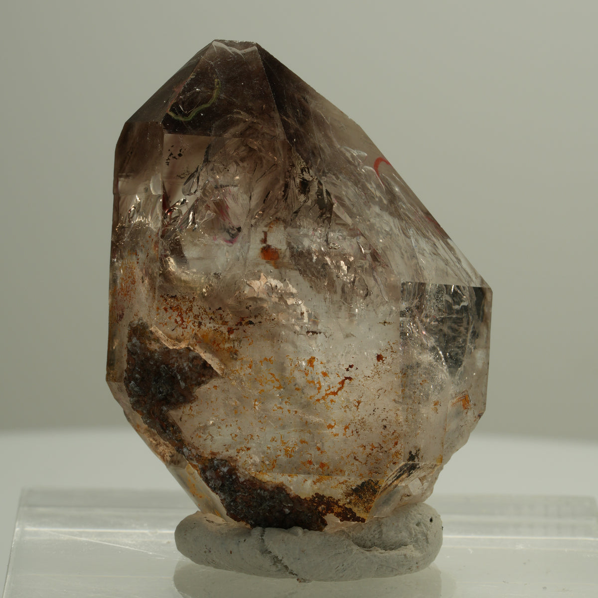Enhydro Skelett Fenster Phantom Rauchquarz, 3x Blase Goboboseb, Namibia 41*31*19mm #14088
