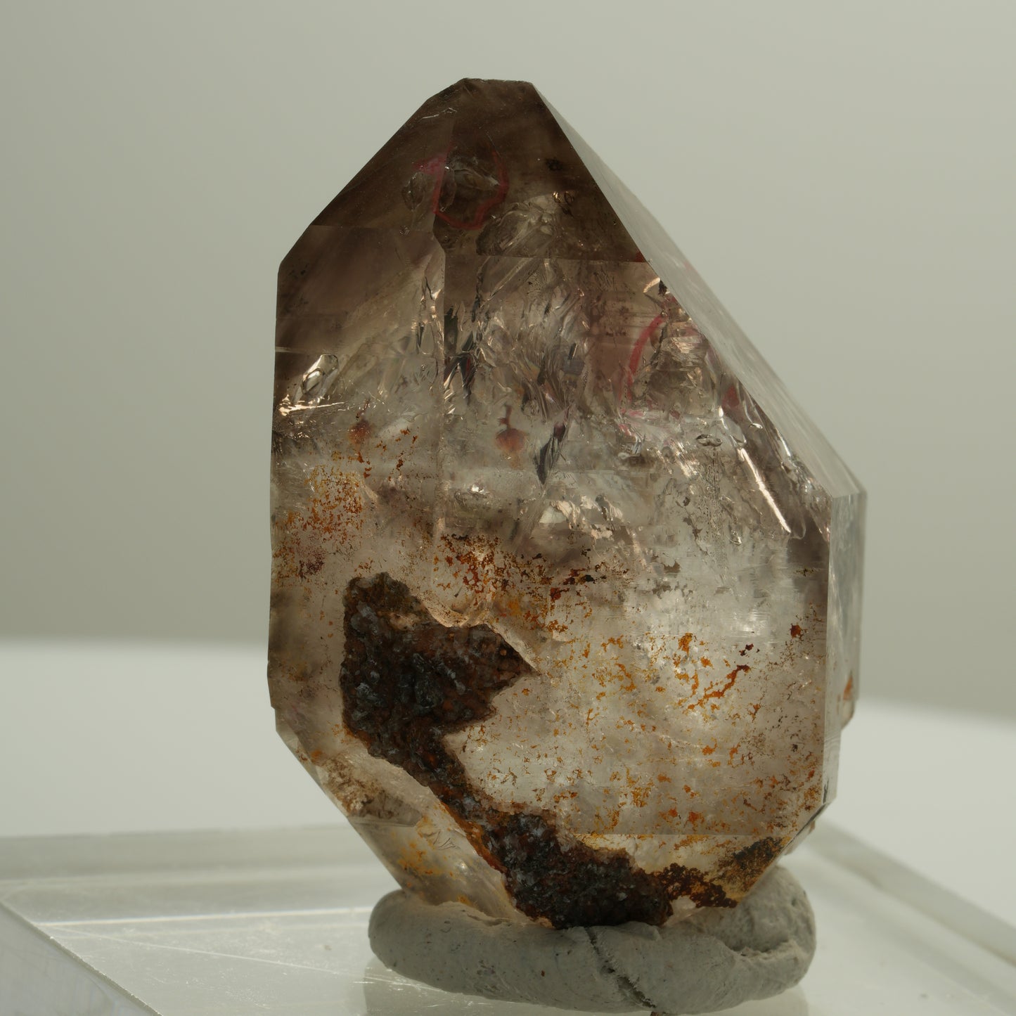 Enhydro Skelett Fenster Phantom Rauchquarz, 3x Blase Goboboseb, Namibia 41*31*19mm #14088