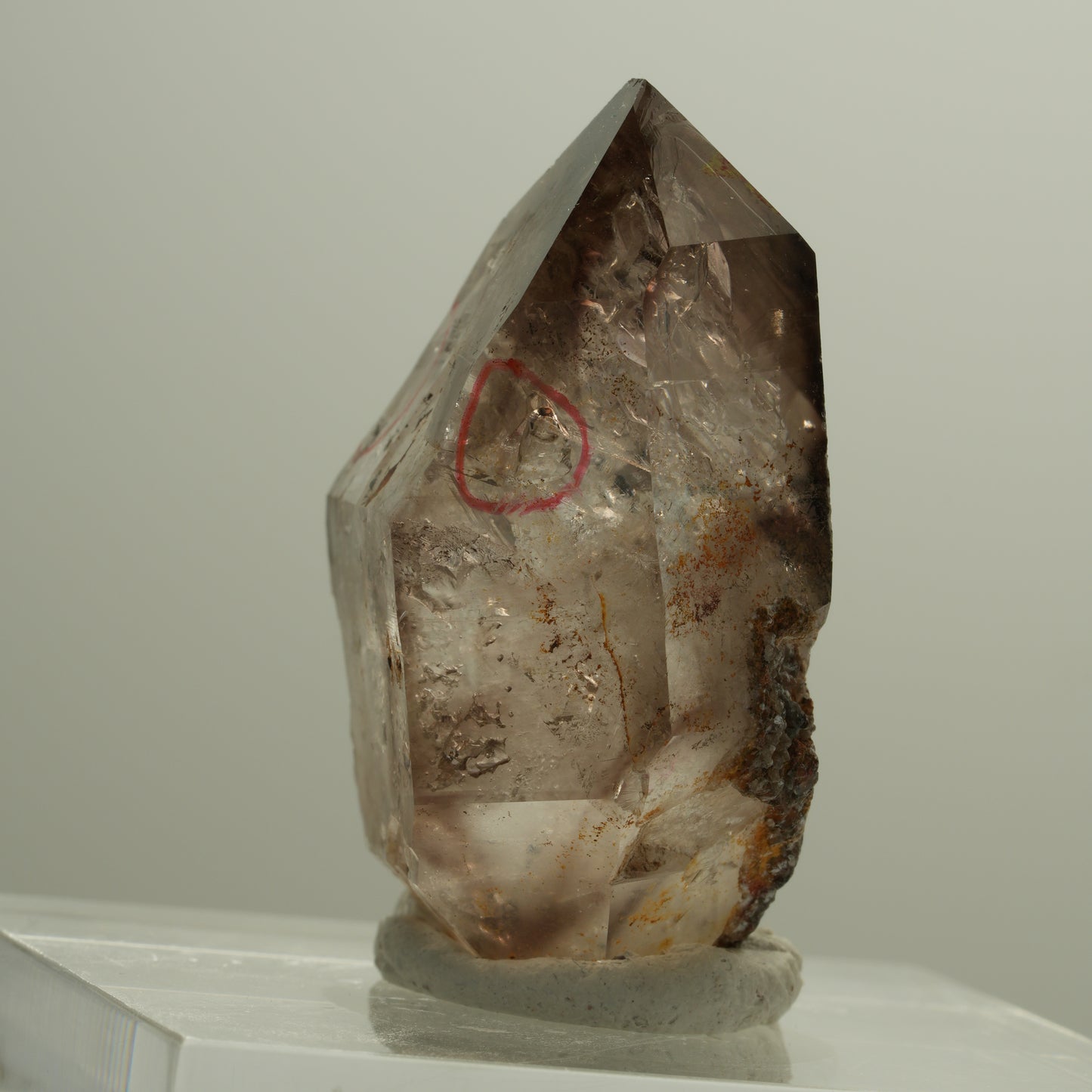 Enhydro Skelett Fenster Phantom Rauchquarz, 3x Blase Goboboseb, Namibia 41*31*19mm #14088