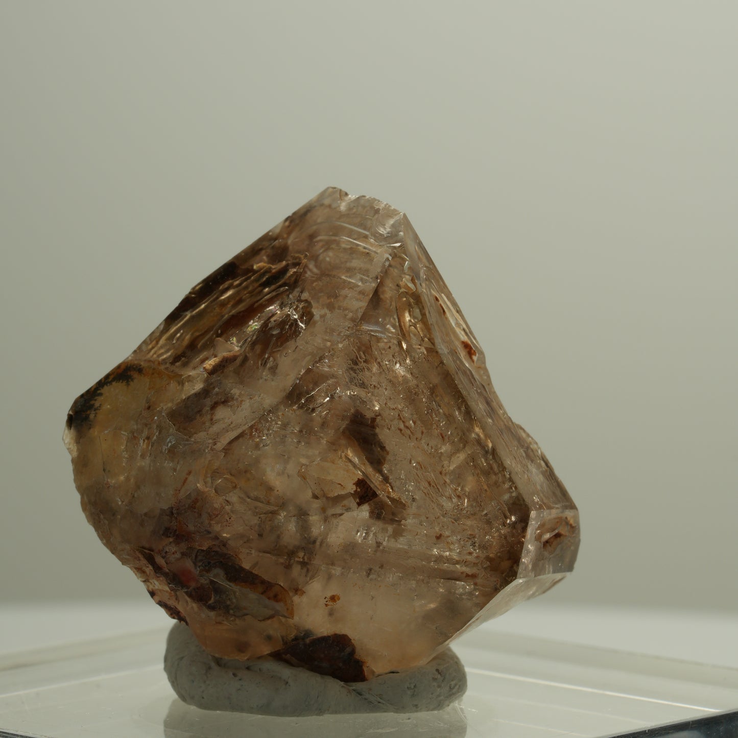 Skelett Fenster Phantom Rauchquarz Zepter Spitze Goboboseb, Namibia 33*28*25mm #14089