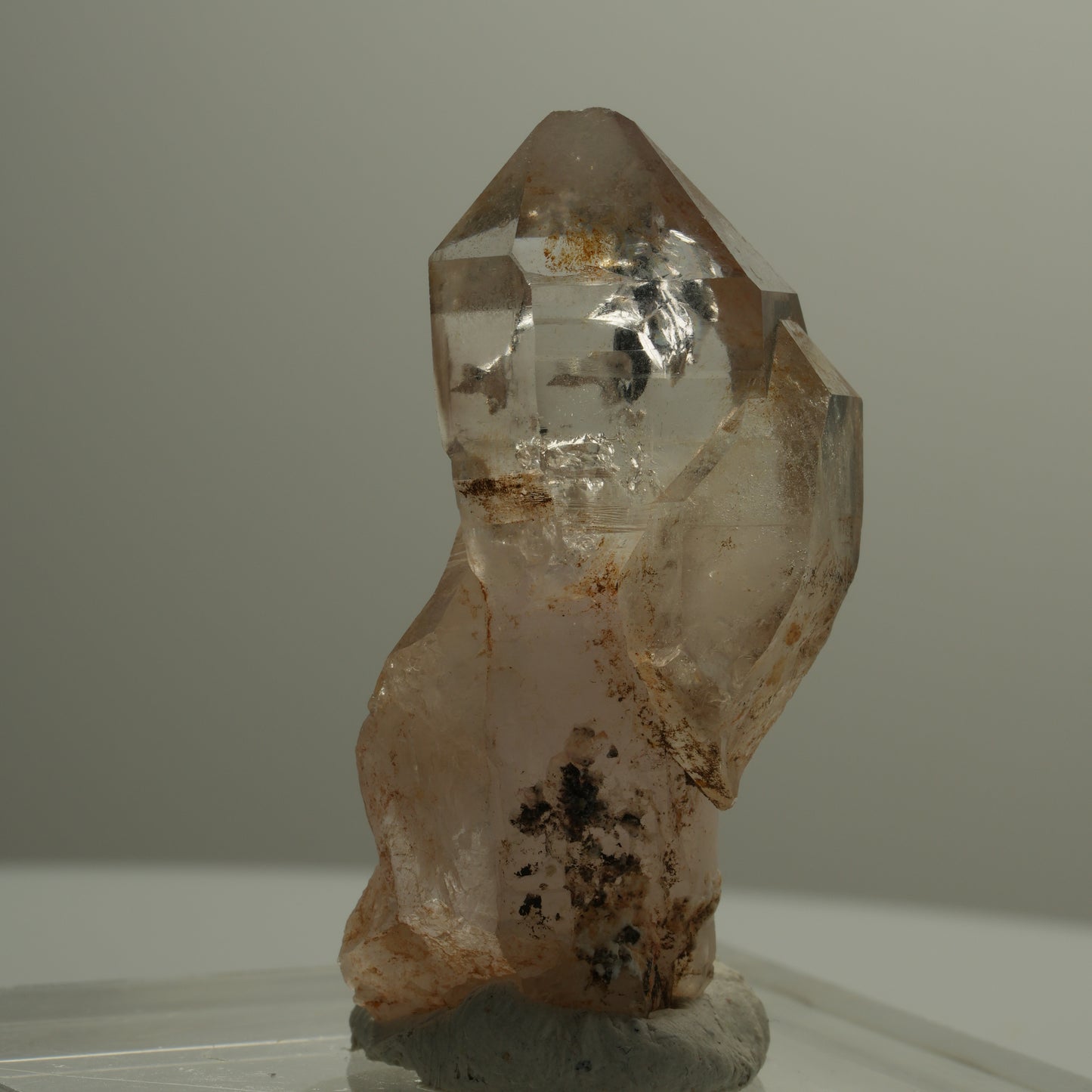 Seltene Phantom Rauchquarz Skelett Zepter Spitze Goboboseb, Namibia 21*10*7mm #14091
