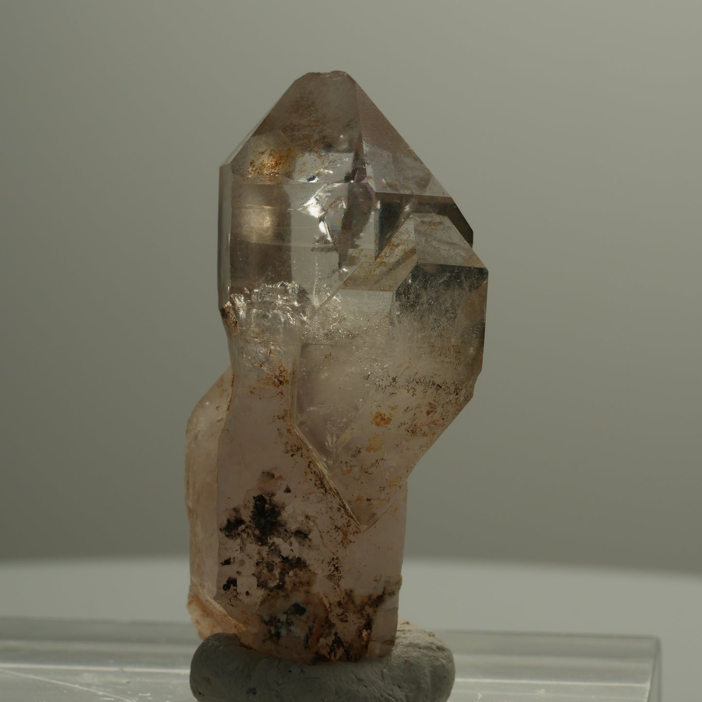 Seltene Phantom Rauchquarz Skelett Zepter Spitze Goboboseb, Namibia 21*10*7mm #14091