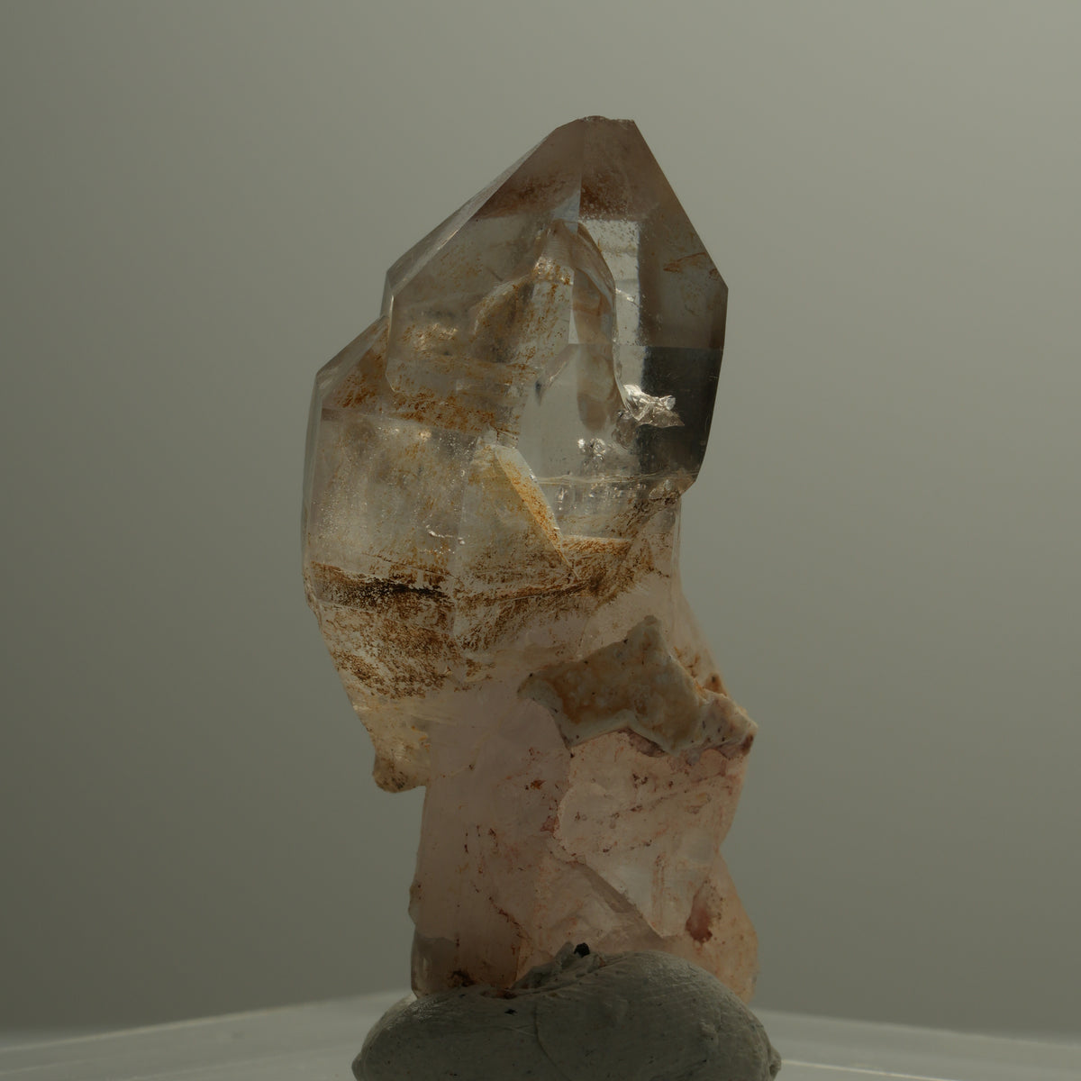 Seltene Phantom Rauchquarz Skelett Zepter Spitze Goboboseb, Namibia 21*10*7mm #14091