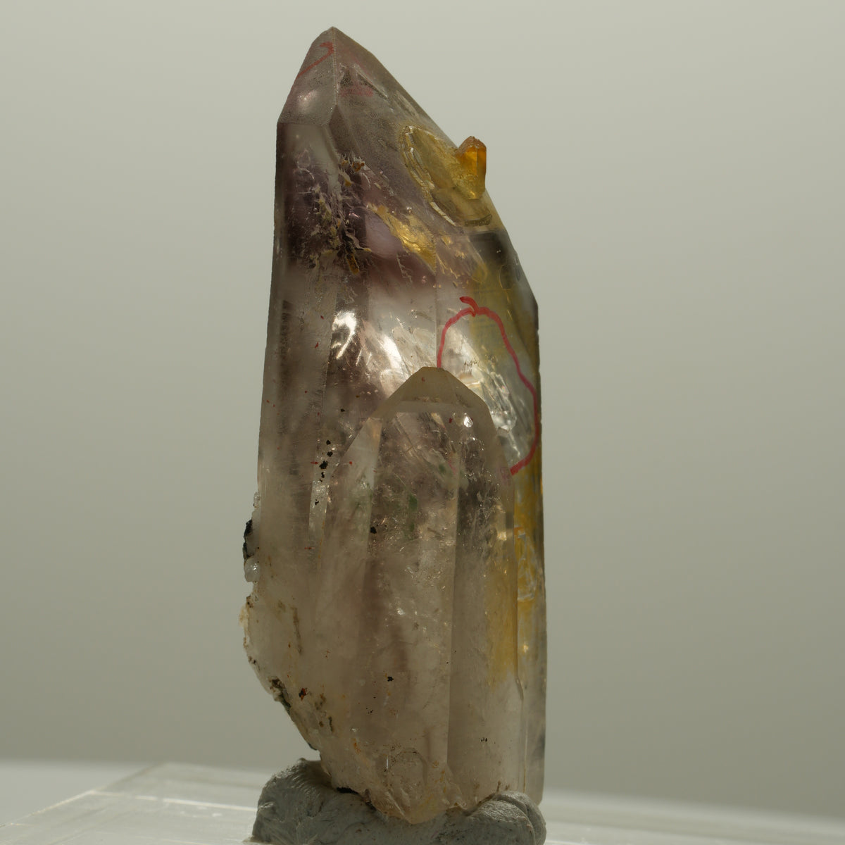 Enhydro Phantom Rauchquarz, große + viele kleine Blasen Goboboseb, Namibia 26*12*8mm #14094