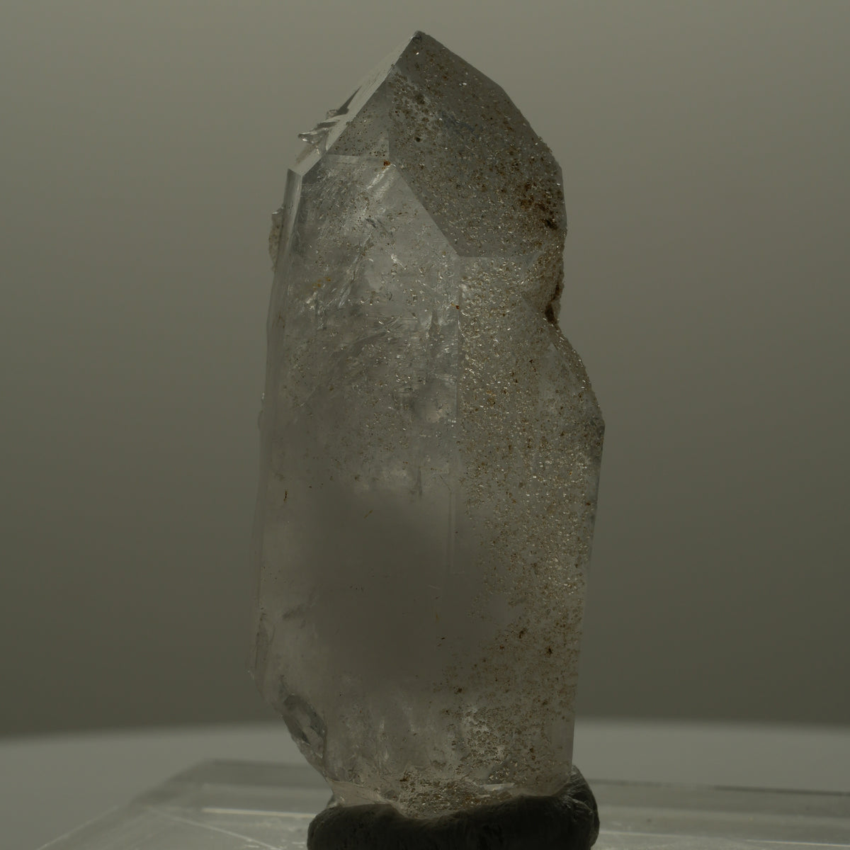 Glitzernde Rauchquarz Spitze mit Analcim Streep Mine, Goboboseb, Namibia 24*10*7mm #14097