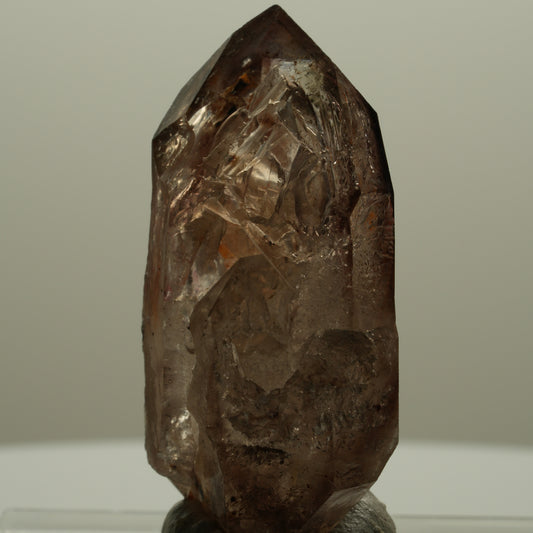 Enhydro Phantom Rauchquarz Skelett Doppelender, 2x Blase Goboboseb, Namibia 47*24*18mm #14113