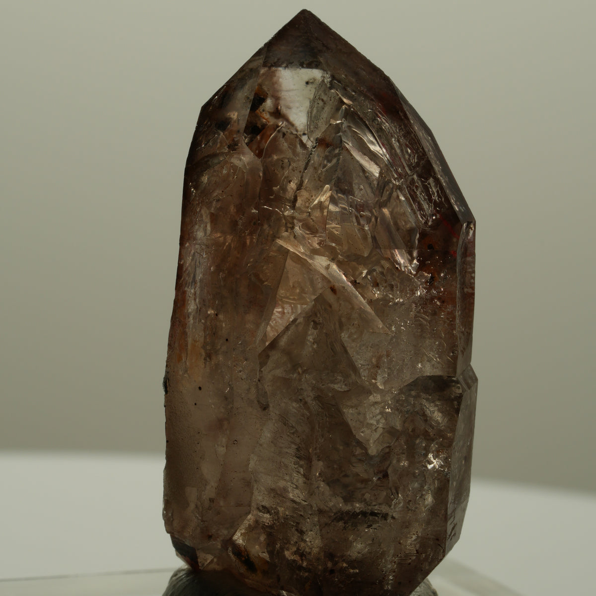 Enhydro Phantom Rauchquarz Skelett Doppelender, 2x Blase Goboboseb, Namibia 47*24*18mm #14113