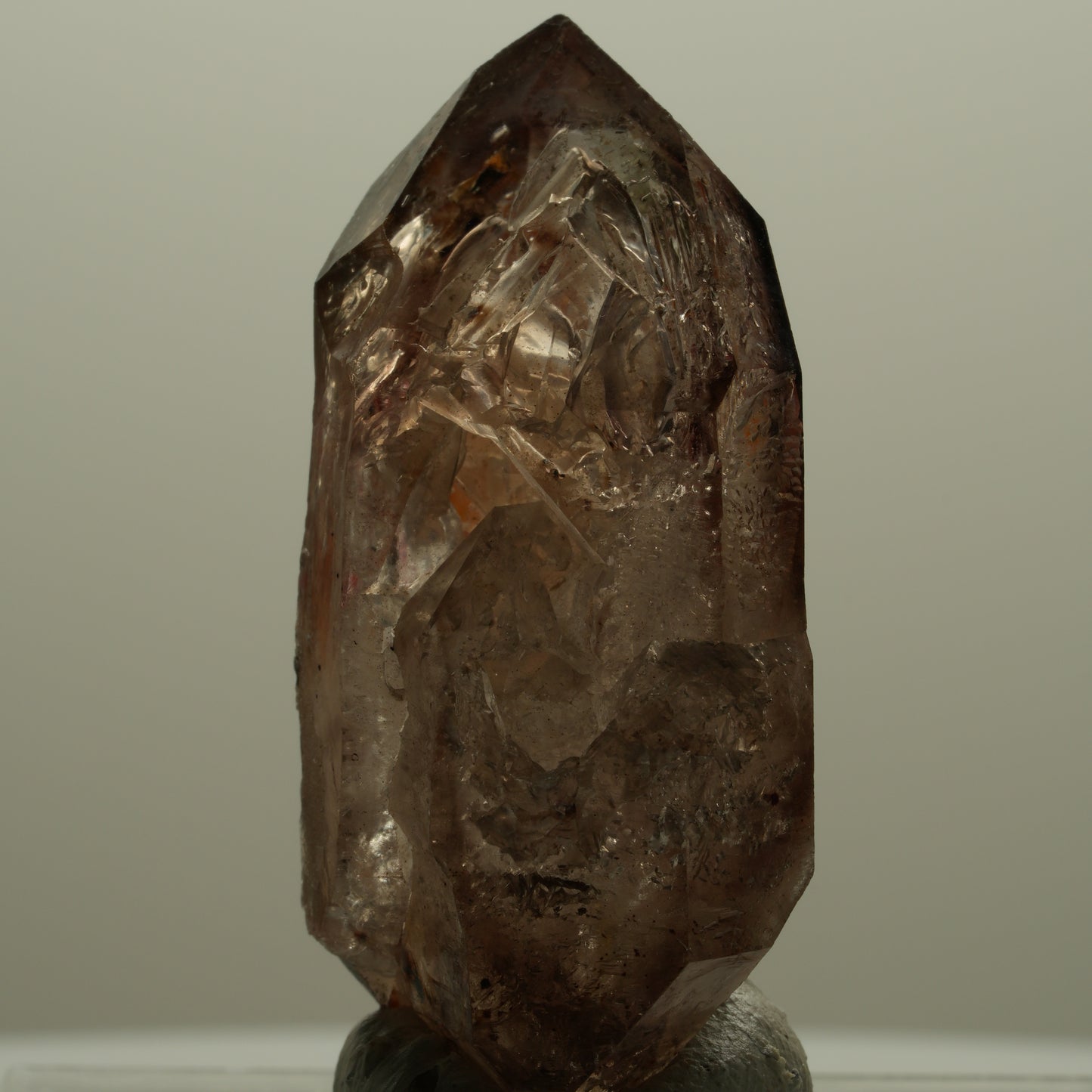 Enhydro Phantom Rauchquarz Skelett Doppelender, 2x Blase Goboboseb, Namibia 47*24*18mm #14113