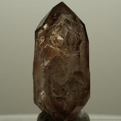 Enhydro Phantom Rauchquarz Skelett Doppelender, 2x Blase Goboboseb, Namibia 47*24*18mm #14113