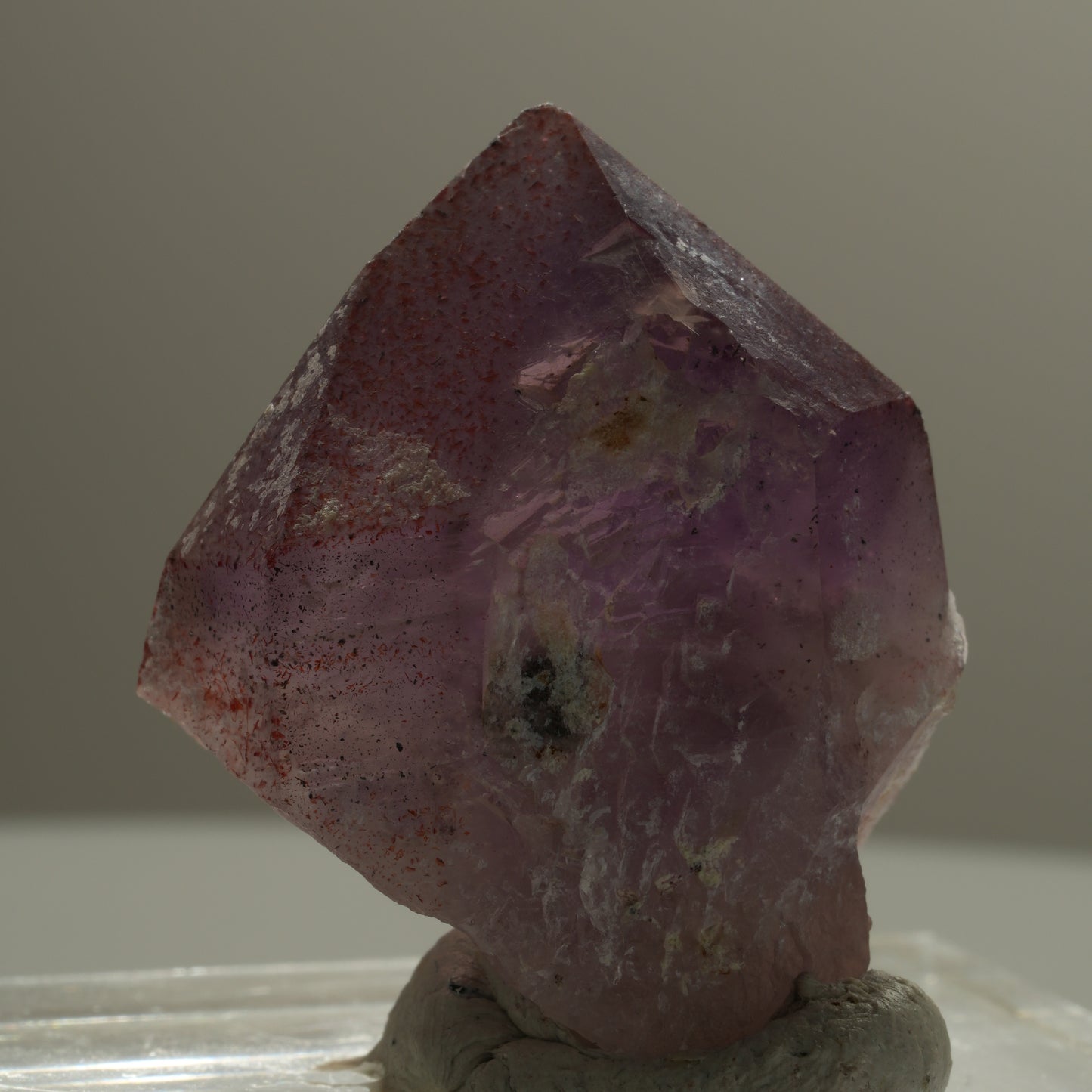 Seltene Phantom Skelett Amethyst mit Eisen Spitze Brandberg, Namibia 34*27*27mm #14118