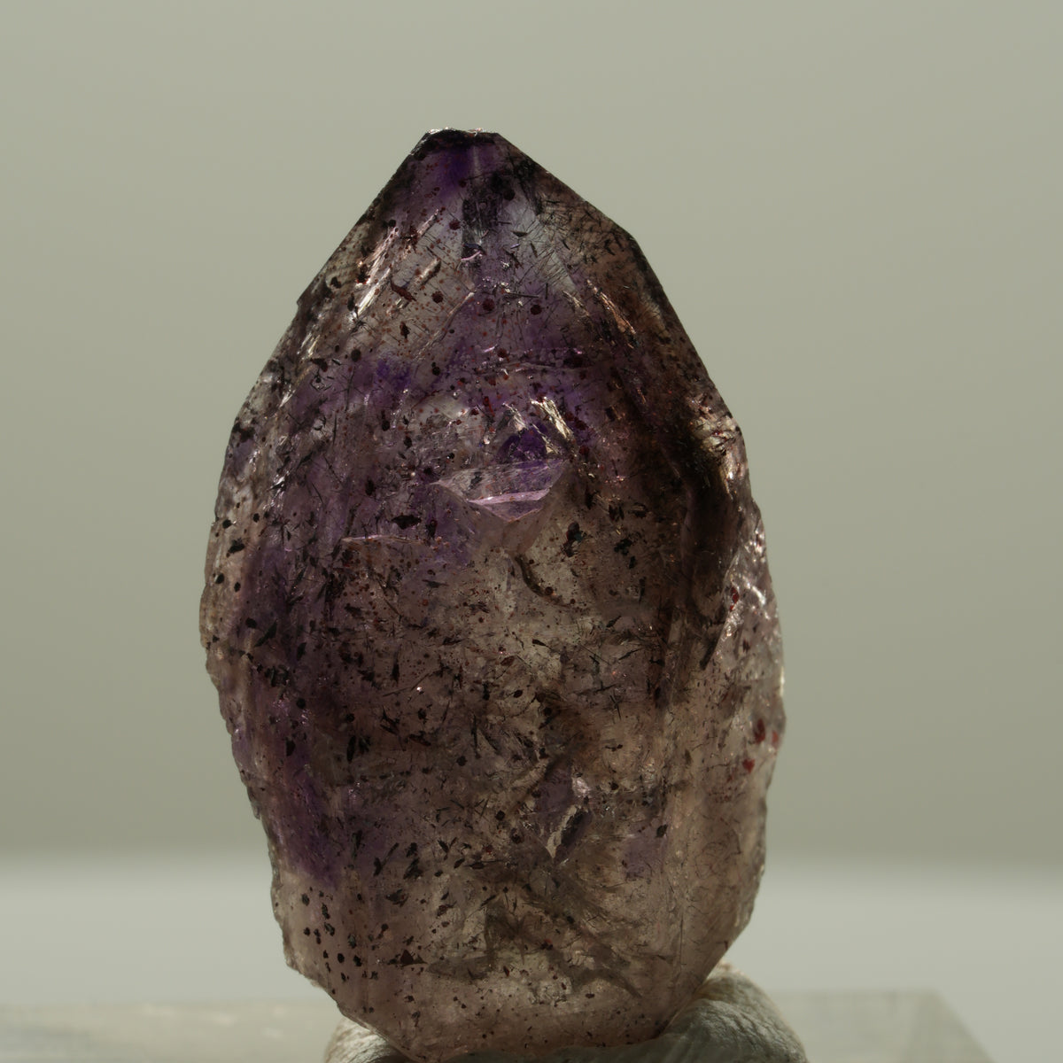 Seltene Phantom Skelett Amethyst Zepter mit Eisen Spitze Brandberg, Namibia 26*15*11mm #14120