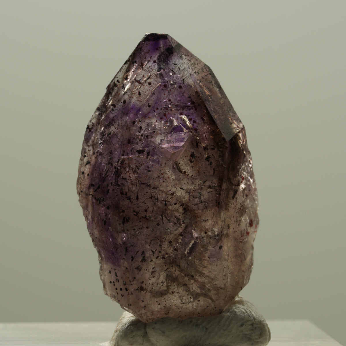 Seltene Phantom Skelett Amethyst Zepter mit Eisen Spitze Brandberg, Namibia 26*15*11mm #14120