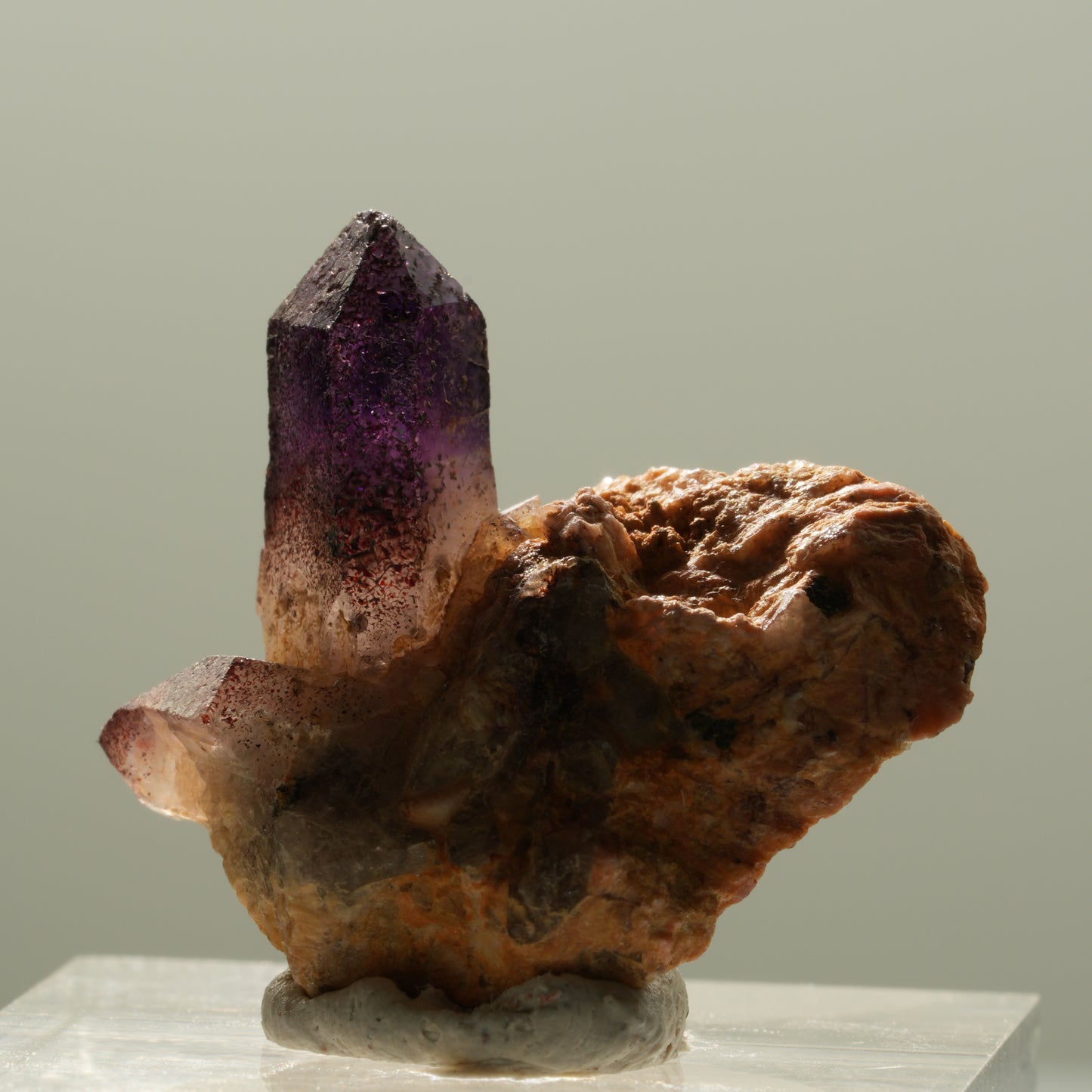 Skelett Phantom Amethyst Eisen Zepter auf Matrix Brandberg, Namibia 26*25*12mm #14121