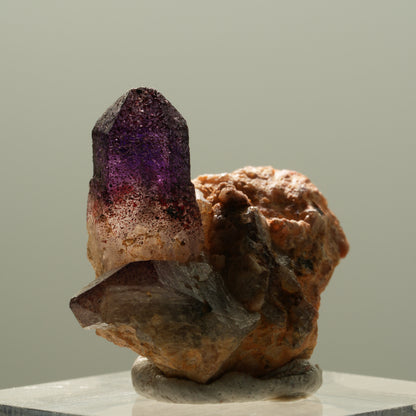 Skelett Phantom Amethyst Eisen Zepter auf Matrix Brandberg, Namibia 26*25*12mm #14121
