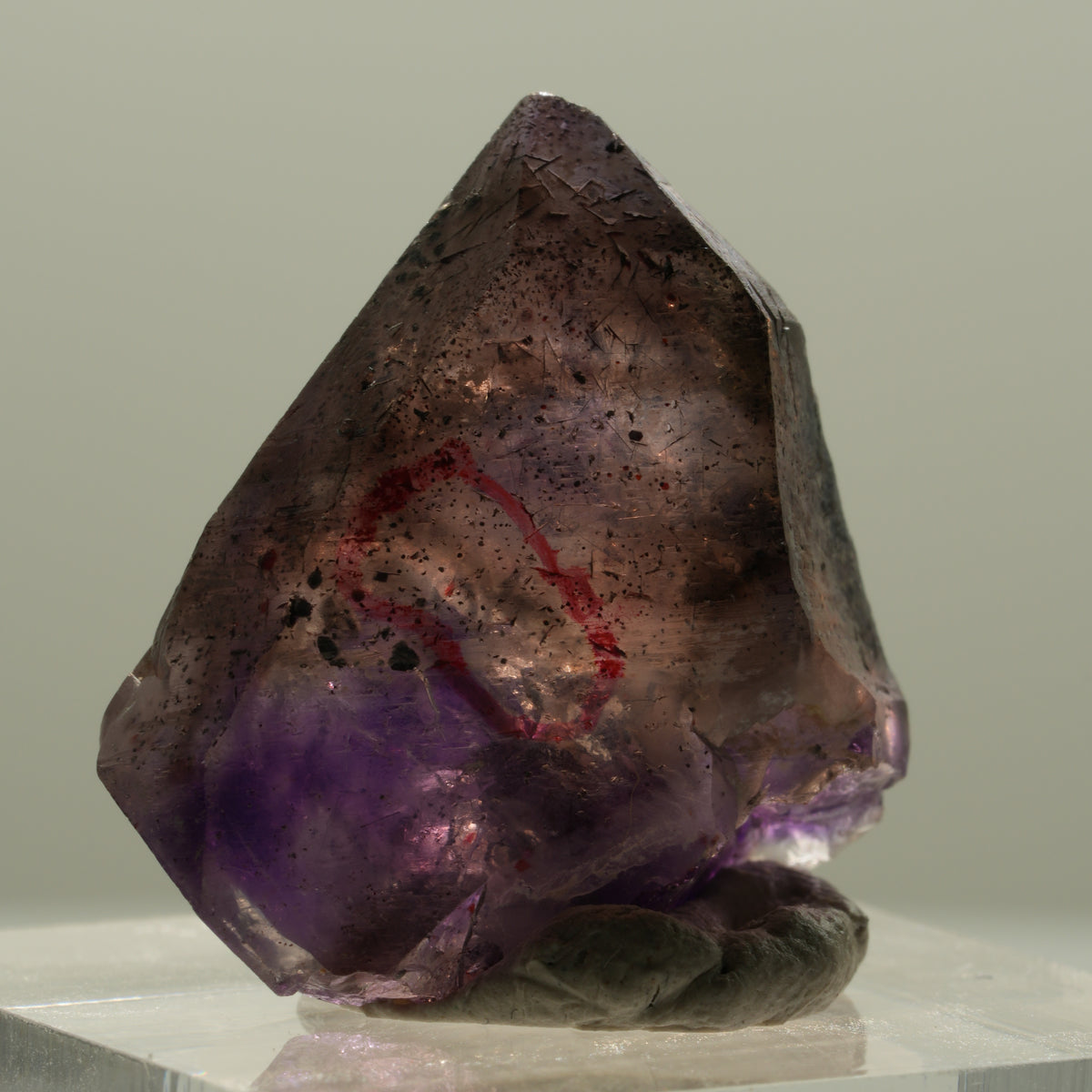 Enhydro Skelett Phantom Amethyst Spitze, 1x Blase Brandberg, Namibia 24*23*11mm #14125