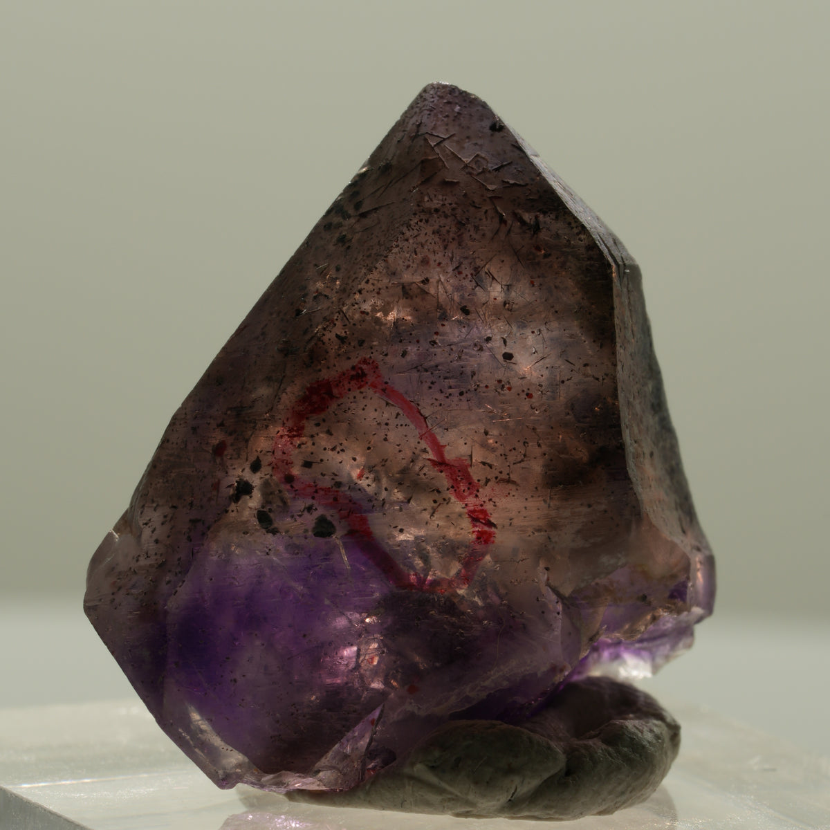 Enhydro Skelett Phantom Amethyst Spitze, 1x Blase Brandberg, Namibia 24*23*11mm #14125