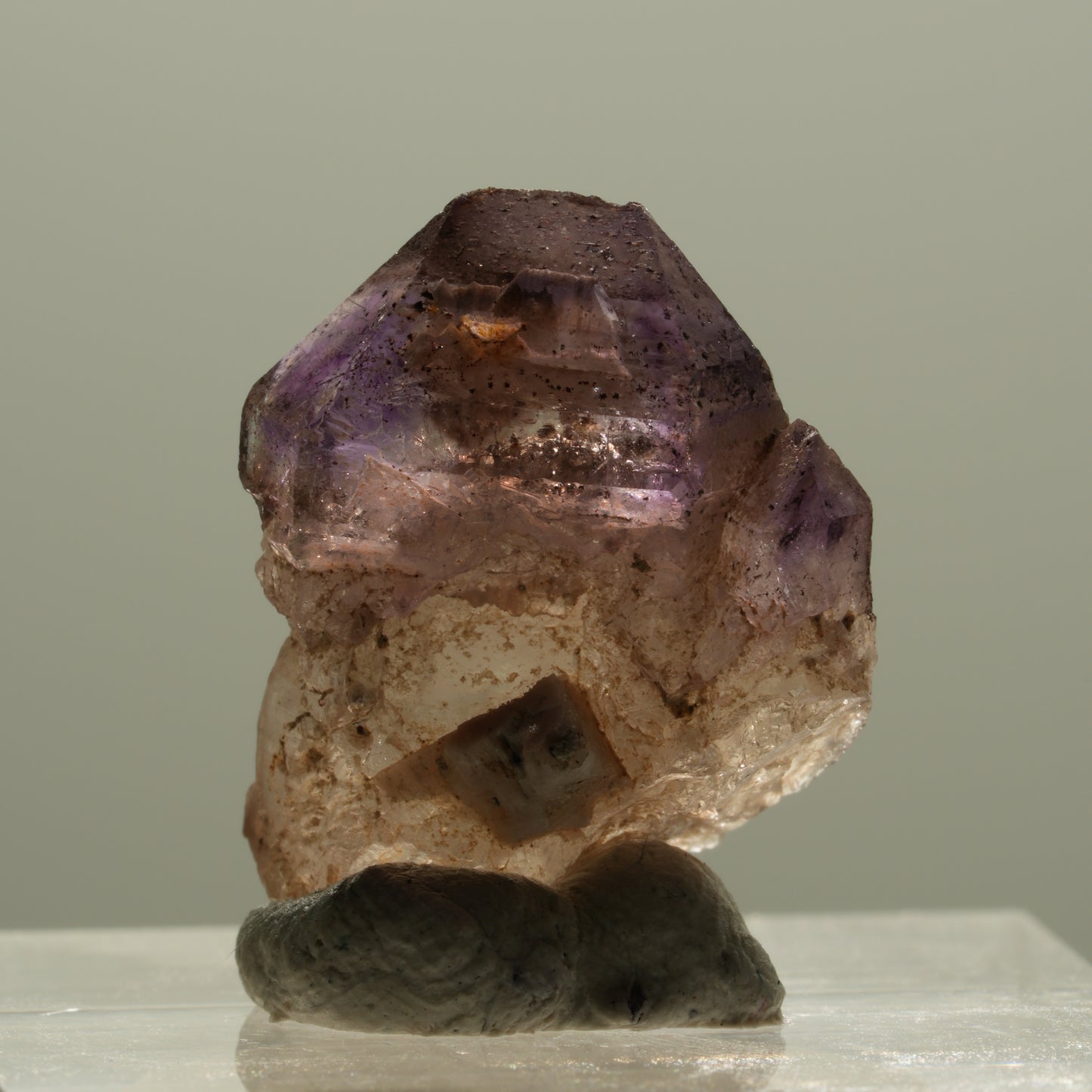 Seltene Phantom Amethyst Skelett Zepter Spitze Brandberg, Namibia 21*17*9mm #14126