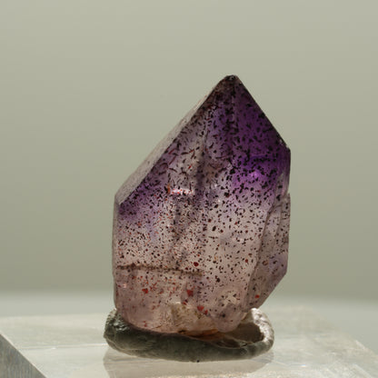 Seltene Phantom Skelett Amethyst mit Eisen Spitze Brandberg, Namibia 23*15*12mm #14128