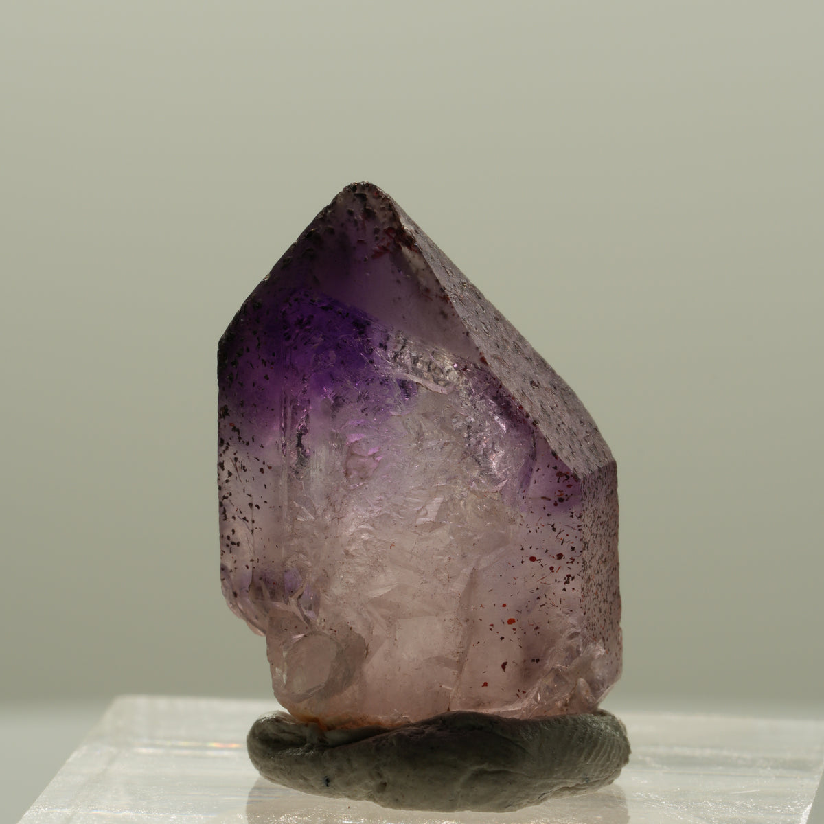 Seltene Phantom Skelett Amethyst mit Eisen Spitze Brandberg, Namibia 23*15*12mm #14128