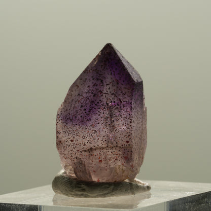 Seltene Phantom Skelett Amethyst mit Eisen Spitze Brandberg, Namibia 23*15*12mm #14128