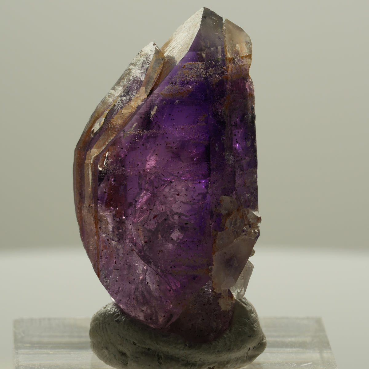Seltene Phantom Skelett Amethyst mit Eisen Spitze Brandberg, Namibia 33*17*10mm #14134