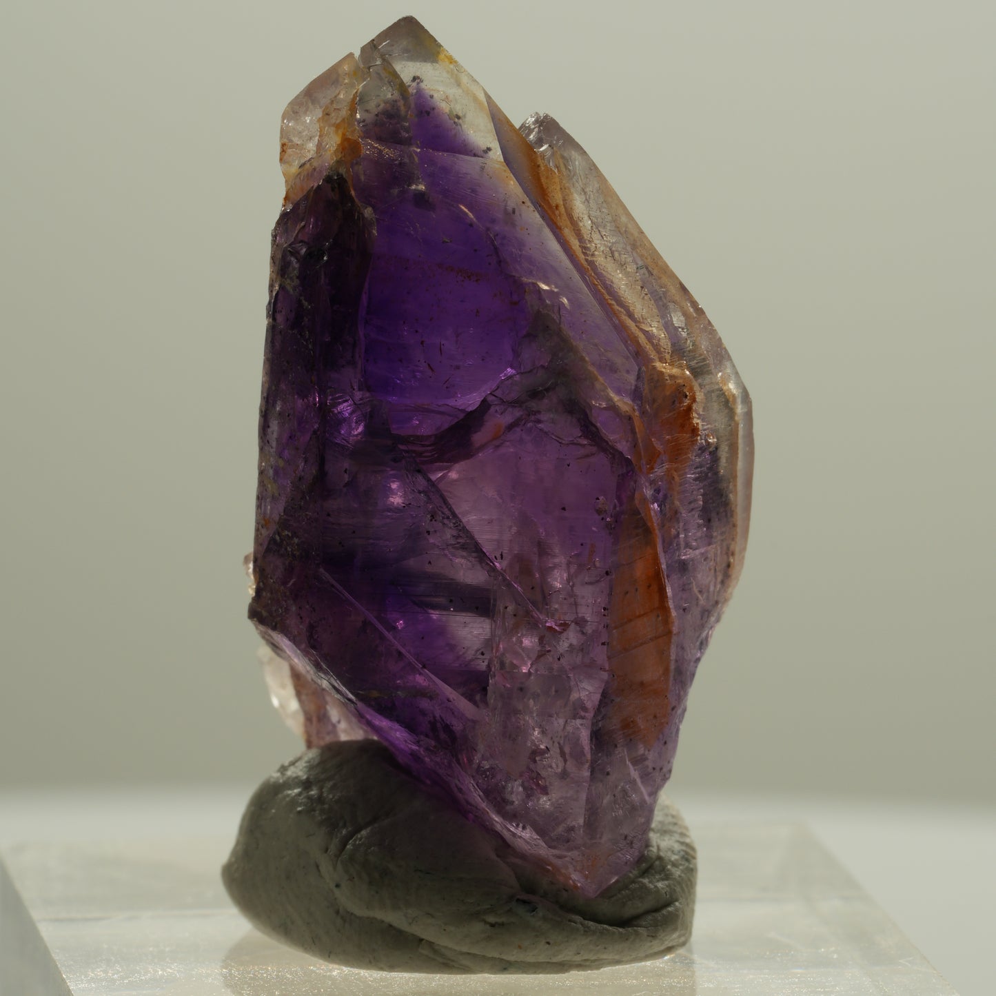 Seltene Phantom Skelett Amethyst mit Eisen Spitze Brandberg, Namibia 33*17*10mm #14134