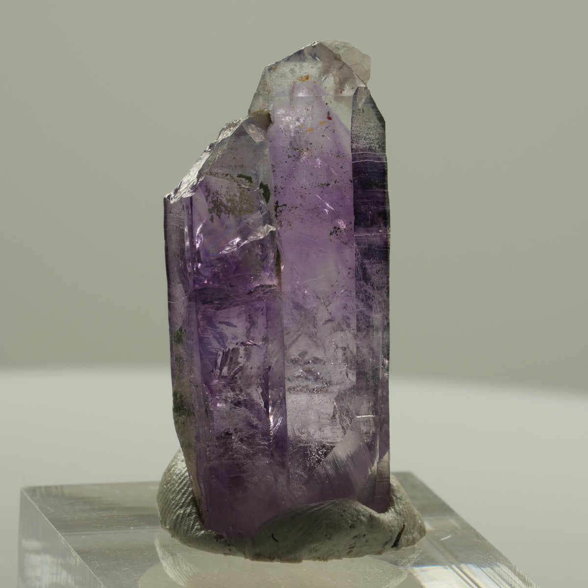 Seltene Phantom Skelett Amethyst mit Eisen Spitze Brandberg, Namibia 35*15*9mm #14138