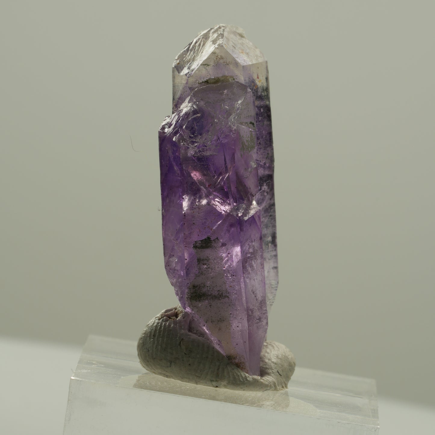 Seltene Phantom Skelett Amethyst mit Eisen Spitze Brandberg, Namibia 35*15*9mm #14138