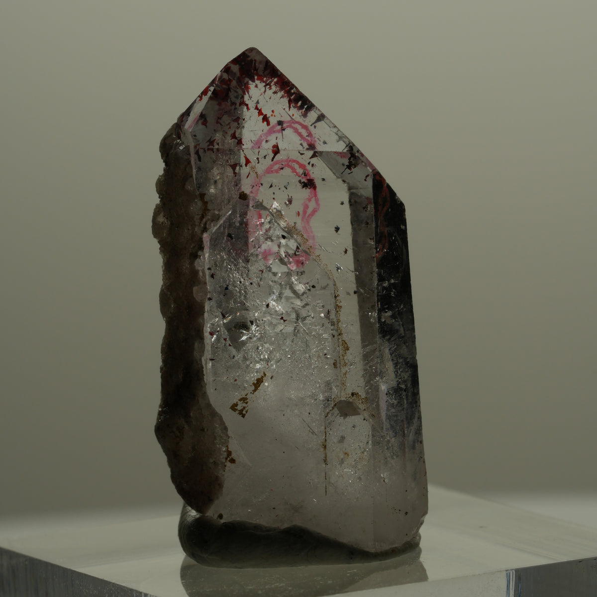 Enhydro Harlekin Phantom Amethyst Spitze, 1x Blase Brandberg, Namibia 29*15*12mm #14145