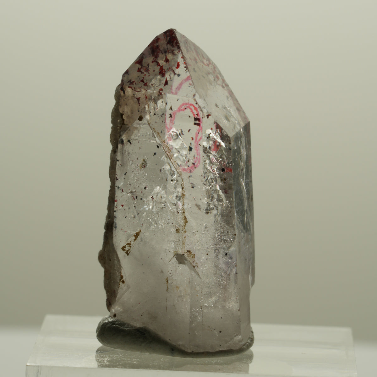 Enhydro Harlekin Phantom Amethyst Spitze, 1x Blase Brandberg, Namibia 29*15*12mm #14145